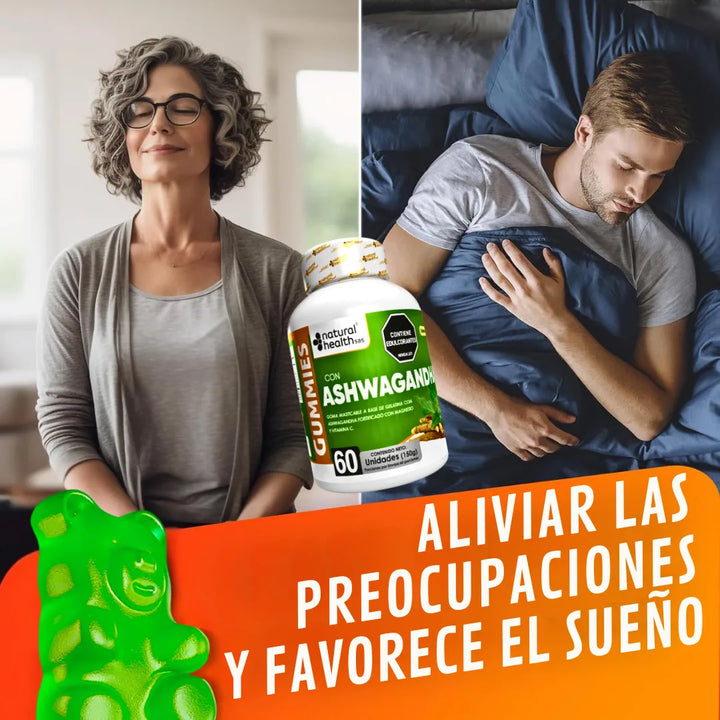 Ashwagandha Gomita Goma Organica Magnesio Vitamina C Invima Estres Cortisol Original Himalaya Sin Sabor - Imagen 3