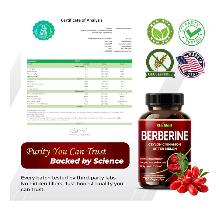 Berberina 9500 Mg Melón Amargo Canela De Ceilán Apoyo Inmuno - Imagen 7