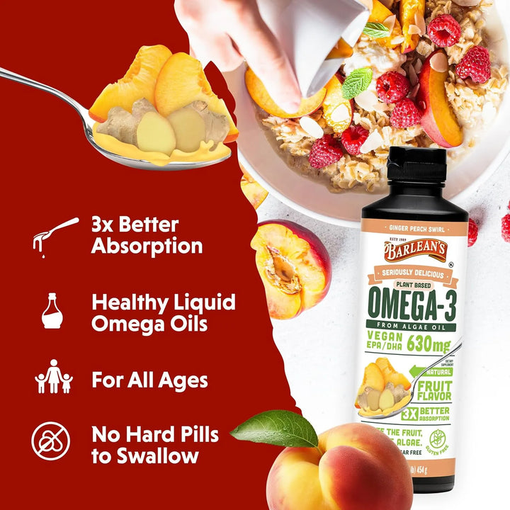 Omega 3 Vegano 630 Mg De Epa Dha Jengibre Y Melocotón 1 Lb - Imagen 4