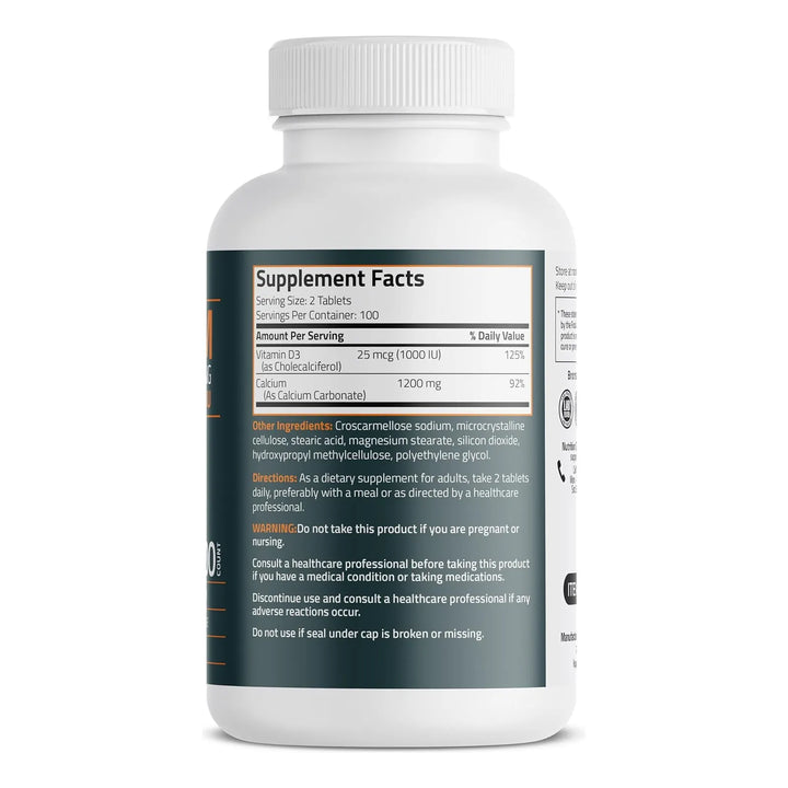 Calcio 1200 Mg Vitamina D3 1000 Ui Fórmula Alta Potencia 200 - Imagen 2