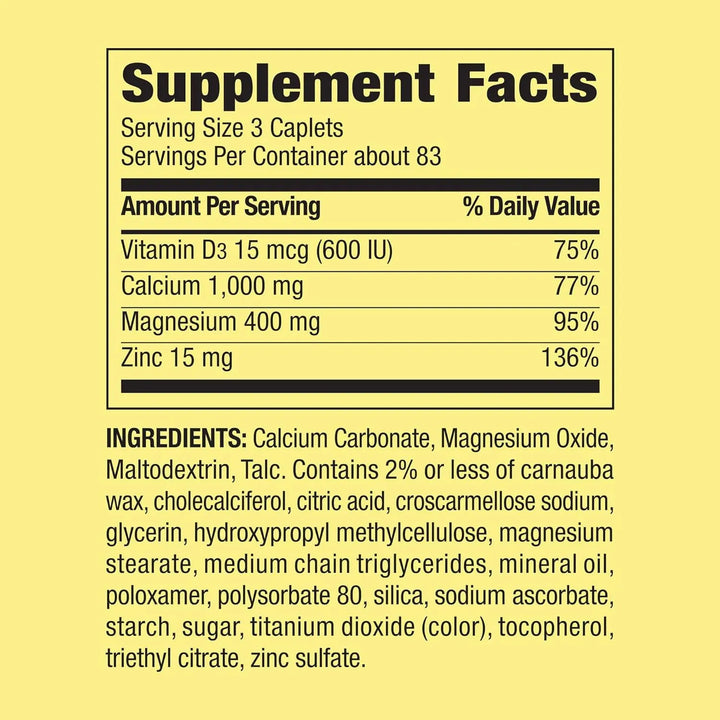 Calcio Magnesio Zinc Vitamina D3 250 Cápsulas Con Adhesivo L - Imagen 4
