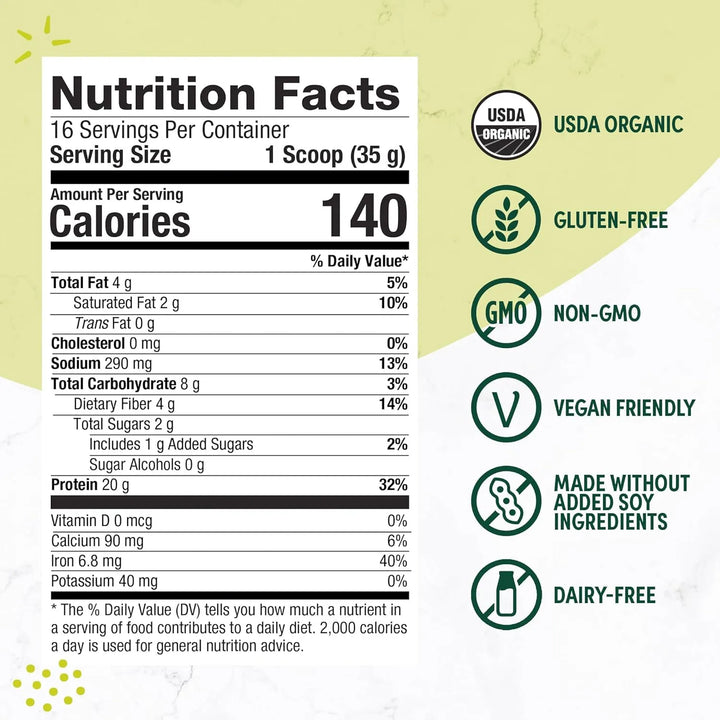 Batido De Proteína Orgánica En Polvo 100% Plantas Sabor Vain - Imagen 4
