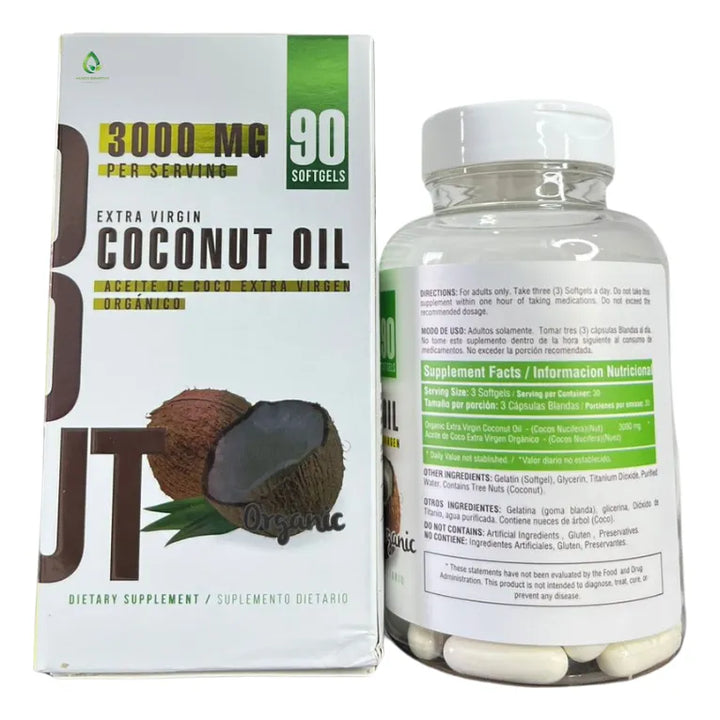 Coconut Oil 3000mg 90 Softgels Coco Suave - Imagen 5