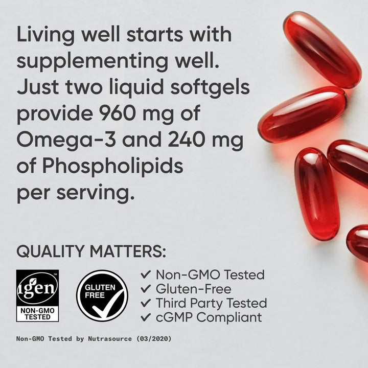 Aceite De Pescado Omega 3 Salmón Abadejo Krill Antártico 960 - Imagen 4