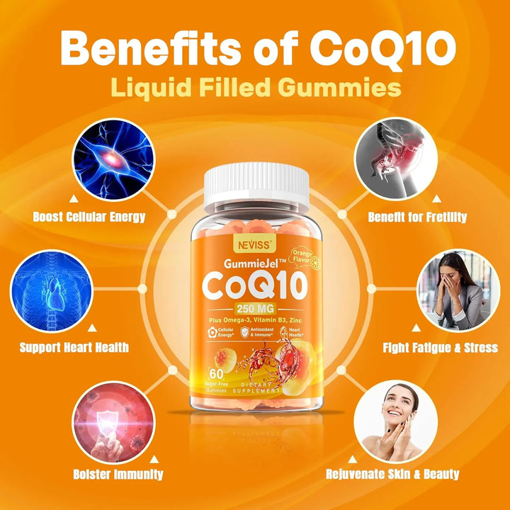 Gomitas Coq10 250mg 500mg Omega-3 Epa Dha B3 Zinc Salud Cora - Imagen 3
