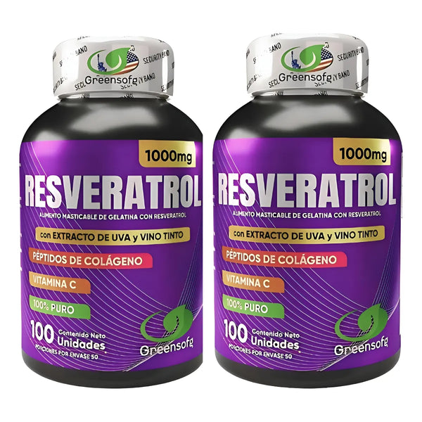 Resveratrol1000mgcon Colágeno Vitamina Cye Extracto De Uvay Vino Tinto Antioxidante Natural Salud Celular Cardiovascular 100unidades Invima Originalx2 - Imagen 1