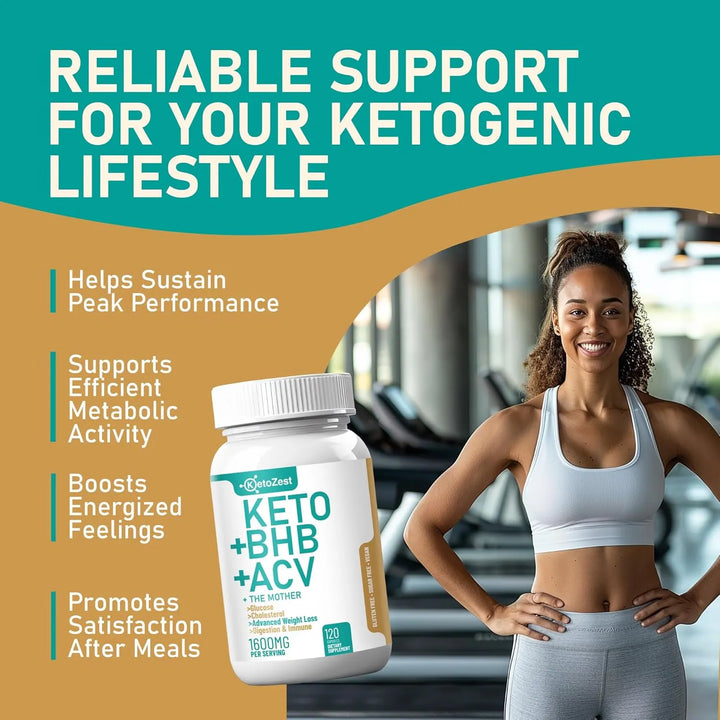 Cápsulas Keto Acv Bhb 1600 Mg Para Quema De Grasa Abdominal - Imagen 4