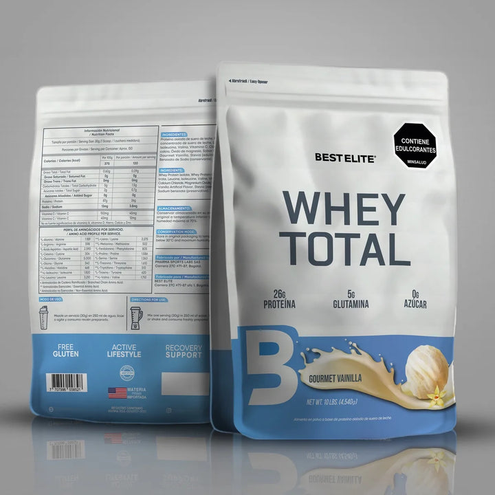  100% Whey Total 10 Libras Best Elite 10lb 10 Lb Proteina Limpia Standard - Imagen 3