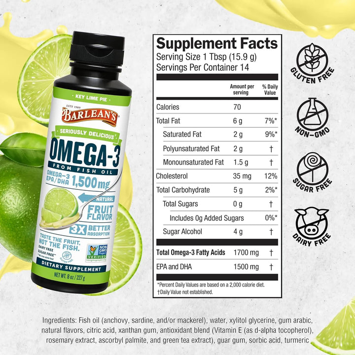 Aceite De Pescado Omega 3 1080 Mg Epa Y Dha Lima 8 Oz - Imagen 6