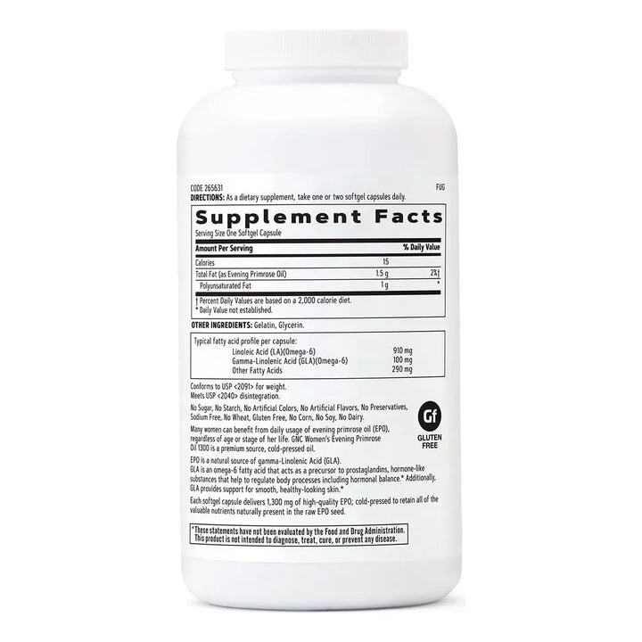 Aceite De Onagra 1300mg Equilibrio Inmunidad Corazón 180 Cap - Imagen 2