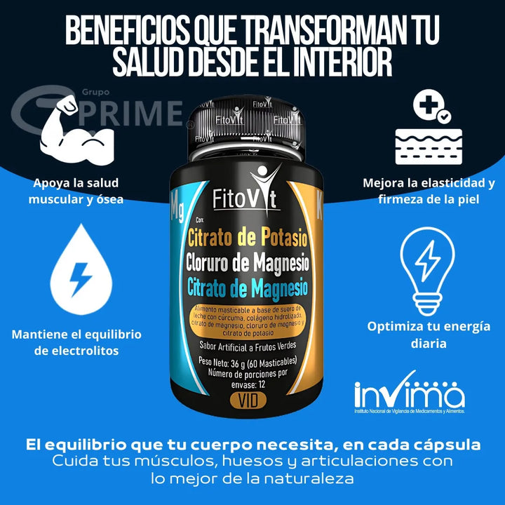 Citrato Magnesio Potasio X3 Uni Natural - Imagen 2