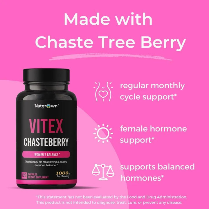 Vitex Chasteberry 1000 Mg Equilibrio Hormonal Fertilidad 120 - Imagen 5