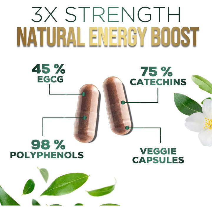 Cápsulas De Extracto De Té Verde 1000 Mg Con Egcg 98% Polife - Imagen 3