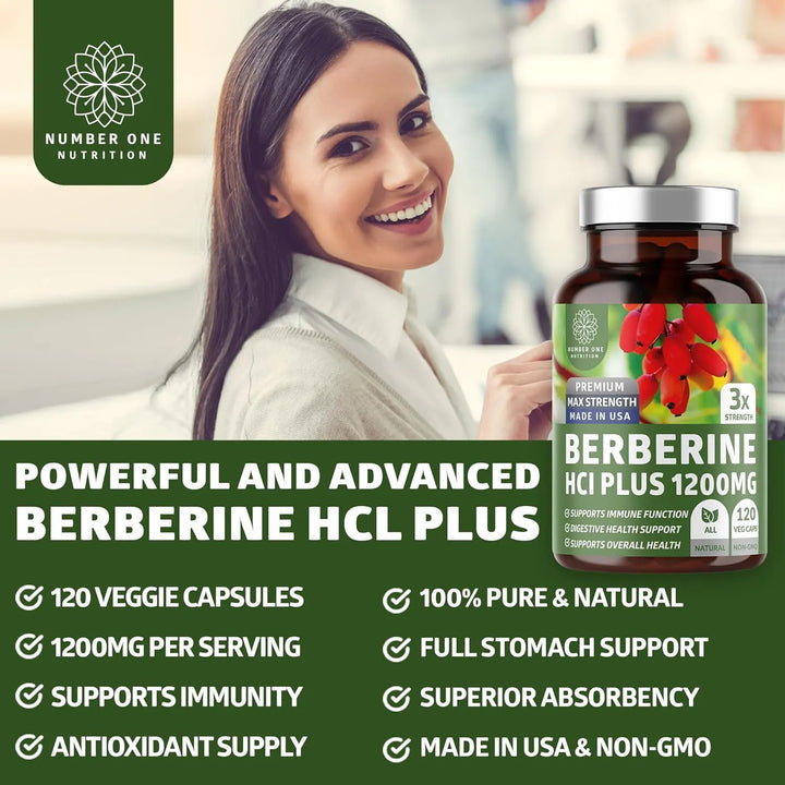Berberina Premium 1200 Mg 120 Cápsulas Apoyo Antienvejecimie - Imagen 2