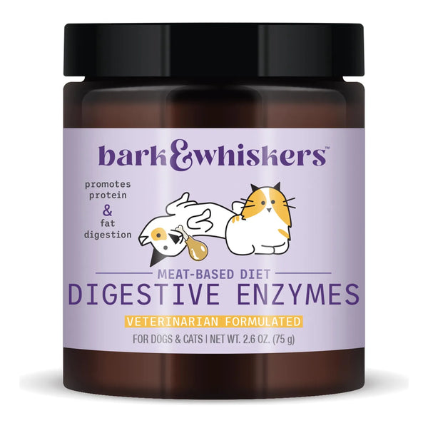 Bark Whiskers Enzimas Digestivas Para Dieta Carnivora Perros Gatos 75g