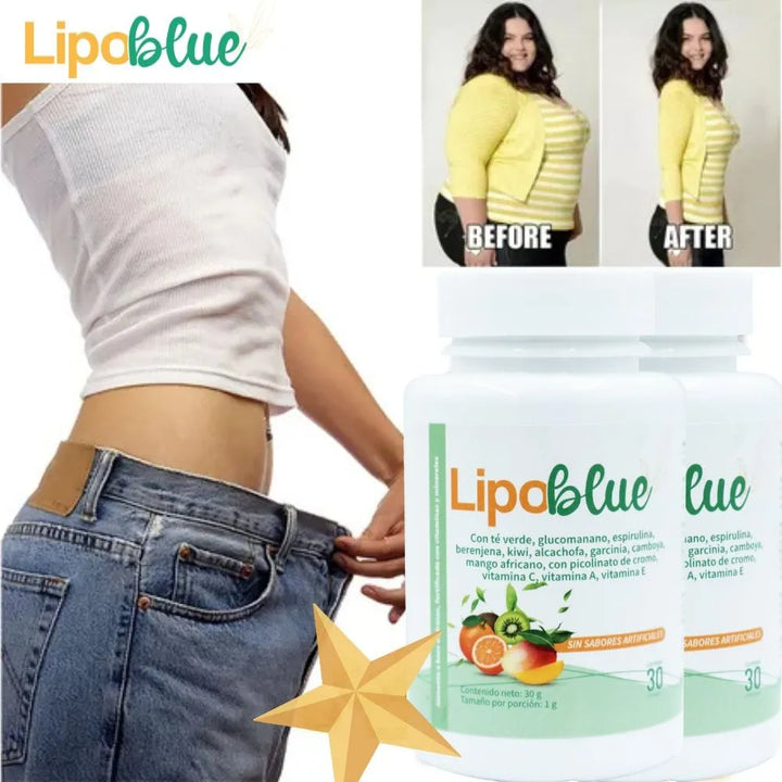 Lipo Blue Adelgazante Quemador Grasa Natural Control Apetito Energético Pierde Tallas Sin Sabor Artificial - Imagen 2