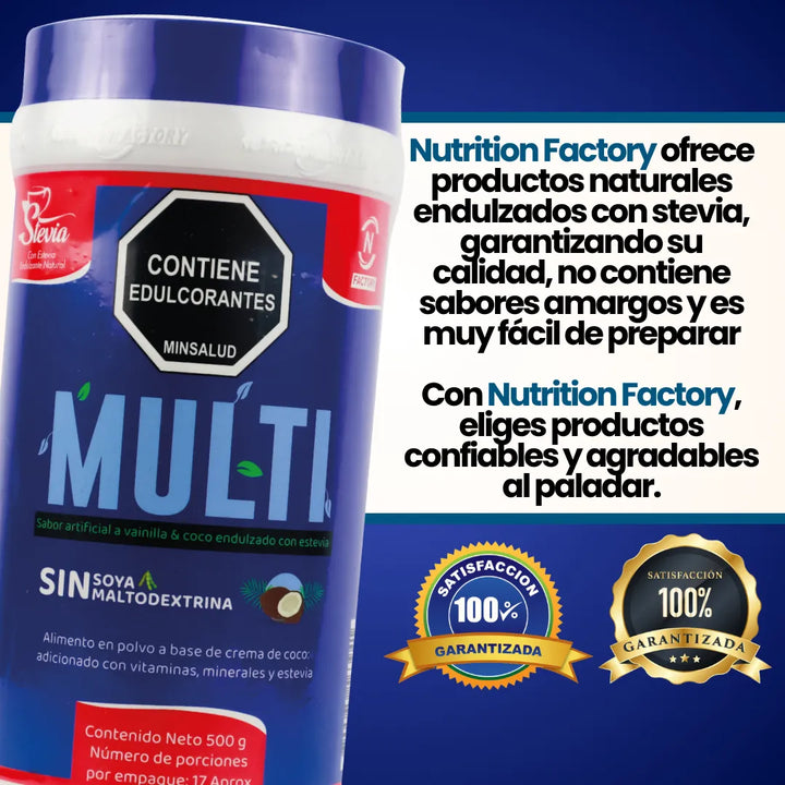 Malteada Adelgazante Multi Nutrition Factory X2 + Endulzante Monk 30ml - Imagen 9