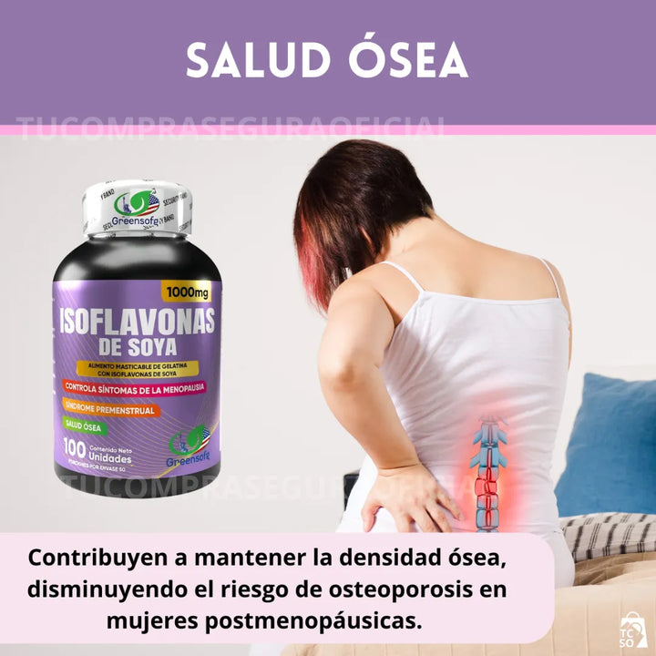 Isoflavonas De Soya Menopausia Síntomas Premenstruales Salud Ósea Hormonal Natural Mujer Original - Imagen 5