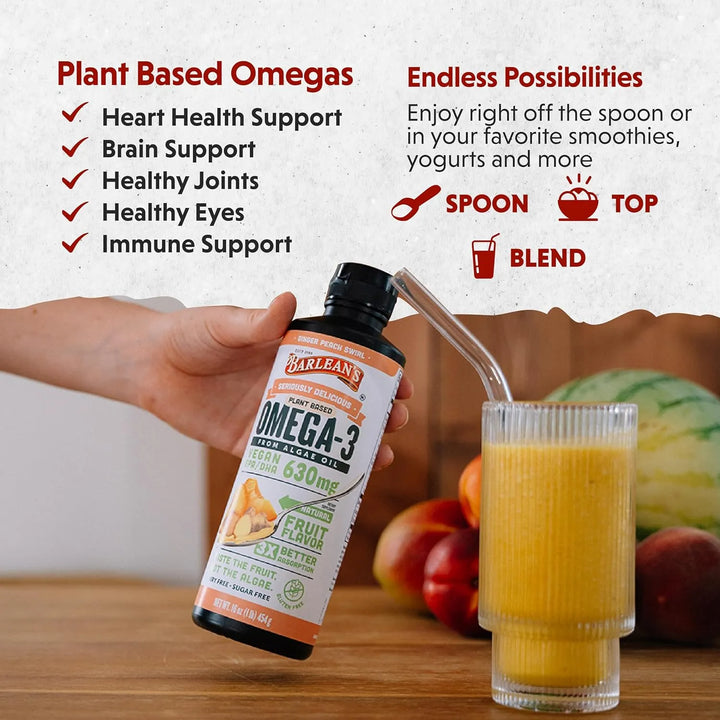 Omega 3 Vegano 630 Mg De Epa Dha Jengibre Y Melocotón 1 Lb - Imagen 3