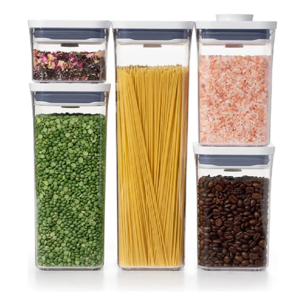 Juego De 5 Recipientes Herméticos OXO Good Grips POP Organiza Y Protege Tus Alimentos