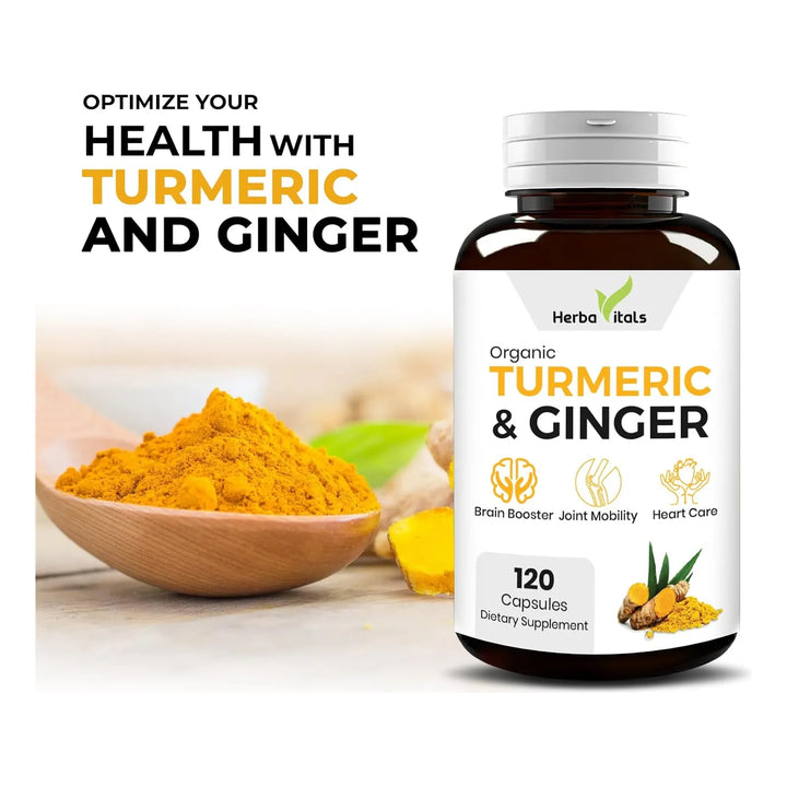 Cápsulas De Cúrcuma Y Jengibre 500 Mg 120 Unidades Curcumina - Imagen 4
