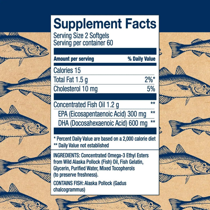 Aceite De Pescado Salvaje De Alaska Dha 900 Mg Omega-3 120 C - Imagen 2
