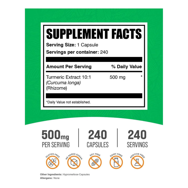 Cápsulas De Extracto De Cúrcuma 500 Mg 240 Unidades De Curcu - Imagen 2