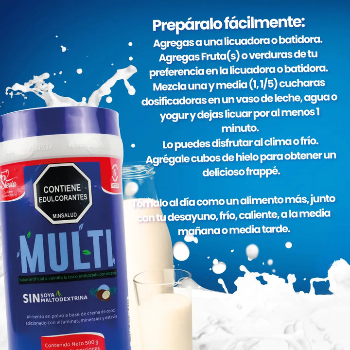 Malteada Adelgazante Multi Nutrition Factory X2 + Endulzante Monk 30ml - Imagen 8
