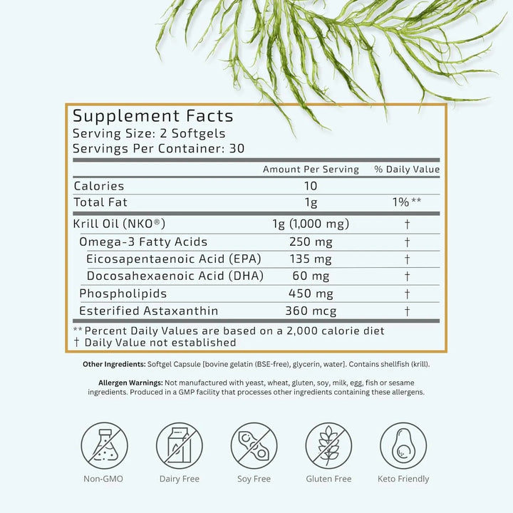 Aceite De Krill Antártico Puro 100 Mg Con Astaxantina Epa Dh - Imagen 2