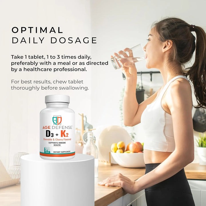 Vitamina D3 2000 Ui Tabletas Masticables K2-90 Sabor Cereza - Imagen 8