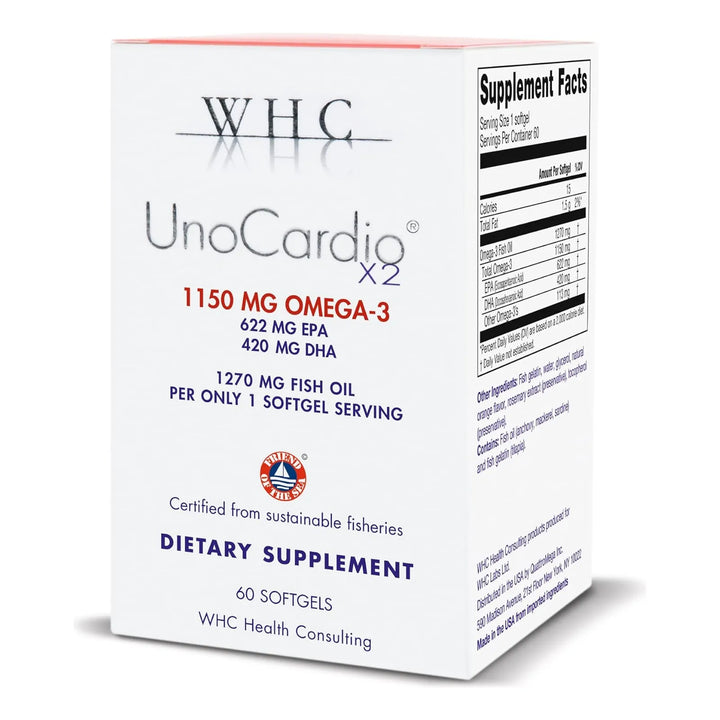 Aceite De Pescado Unocardio X2 Omega 3 Triglicéridos 1270 Mg - Imagen 1