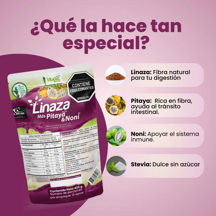 Vitaliah Linaza Qb Con Noni Y Pitaya Natural - Imagen 2