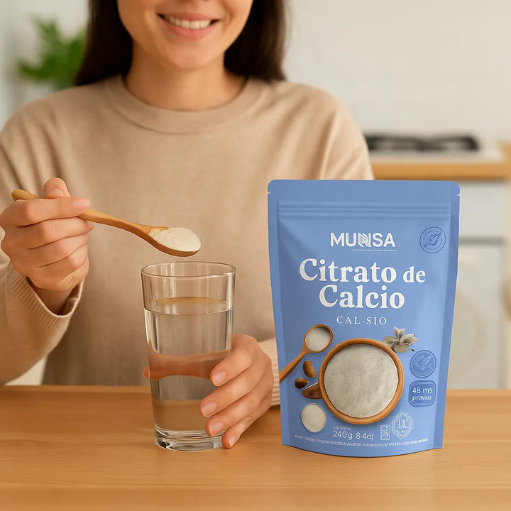 Citrato De Calcio Munsa En Polvo  Fortalece Huesos, Dientes Y Articulaciones Con Energía Y Alta Absorción Diaria - Imagen 5