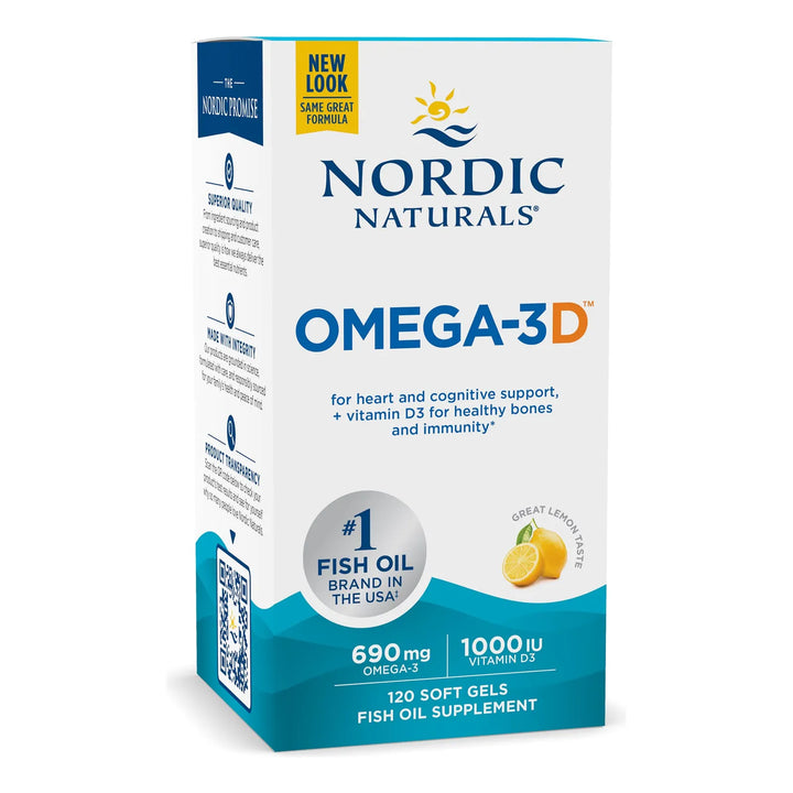 Aceite De Pescado Omega 3d Limón 120 Geles Blandos 690 Mg Om - Imagen 1