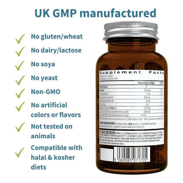 Aceite De Pescado Silvestre Concentrado Omega-3 500 Mg Trigl - Imagen 6