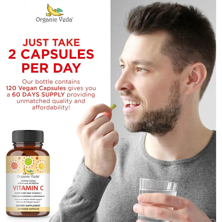 Cápsulas De Vitamina C Orgánica Con Cereza De Acerola Y Baya - Imagen 5