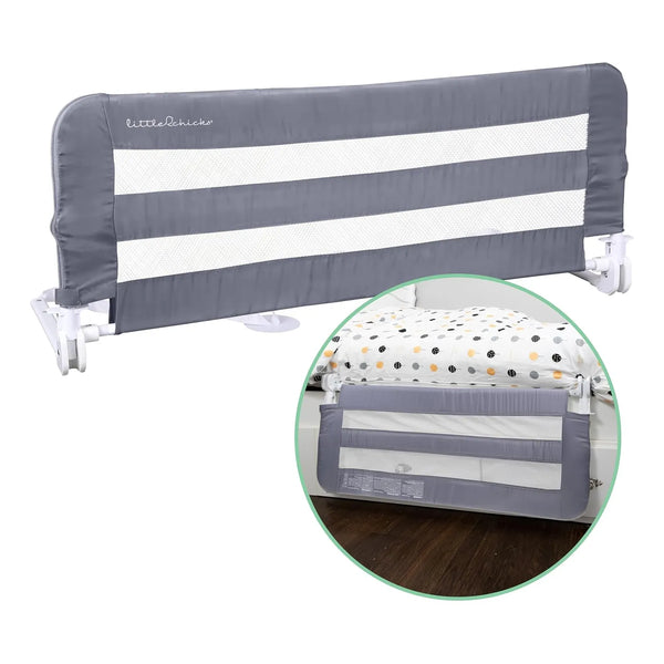 Riel De Cama Plegable Little Chicks Sydney Seguridad Para Niños Colchón Queen Gris