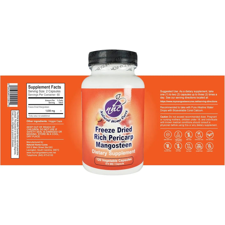 Cápsulas De Mangostán Orgánico Liofilizado 61800 Mg Alto En - Imagen 2