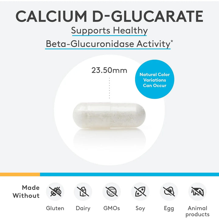 D-glucarato De Calcio 500 Mg Apoyo Desintoxicación Toxinas H - Imagen 2