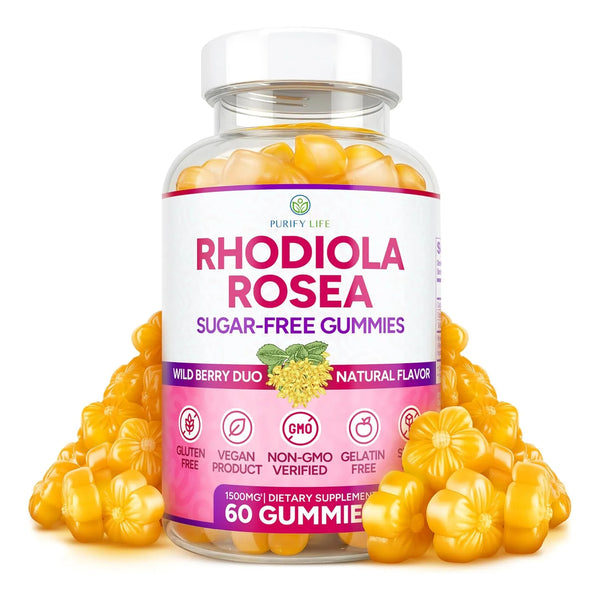 Gomitas Rhodiola Rosea 1500 Mg Adaptogénicas Sin Azúcar 60 P - Imagen 1