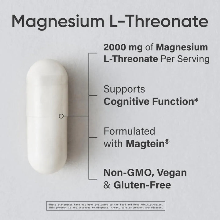 Cápsulas De Magnesio L-threonate Para Memoria Enfoque Cognic - Imagen 3
