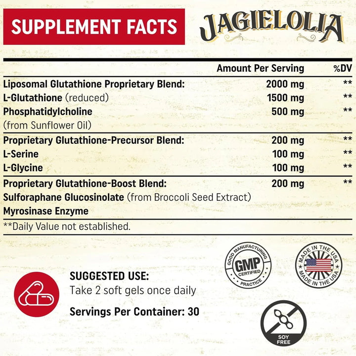 Glutatión Liposomal 2000 Mg Con L-serina Y Sulforafano 60 Cá - Imagen 2