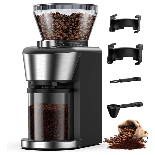 Molinillo De Café Cónico 35 Posiciones 2-12 Tazas Antiestático Portafiltros Dobles