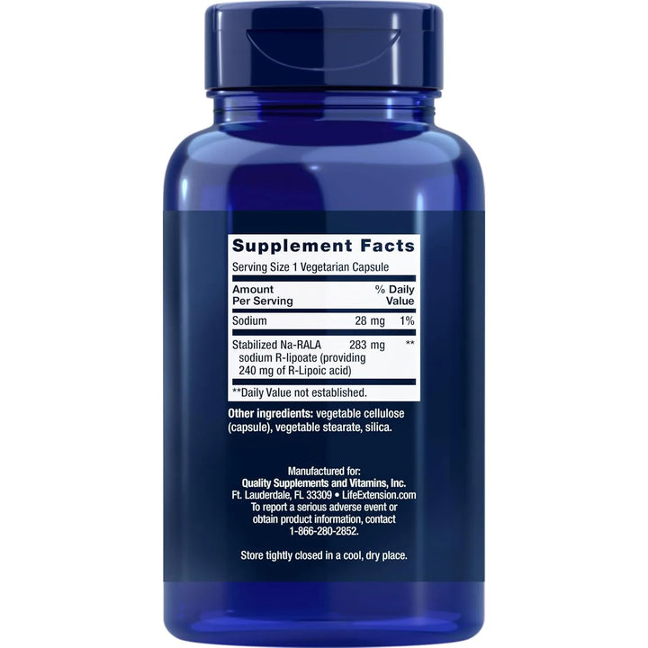 Ácido R-lipoico 240mg 90 Cápsulas Vegetales Paquete Doble - Imagen 2