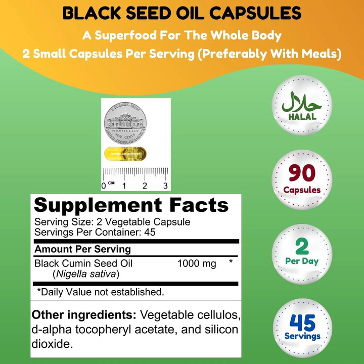 Aceite De Semilla Negra 1000mg 45 Porciones Nigella Sativa K - Imagen 2