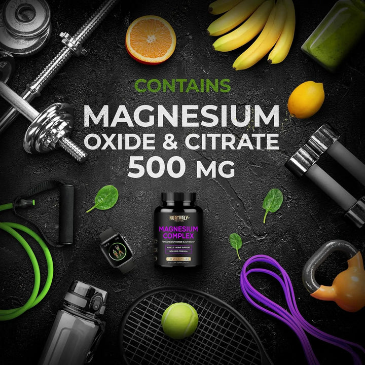 Magnesio Complex 500mg Óxido Y Citrato Óseo Muscular 120 Cap - Imagen 5