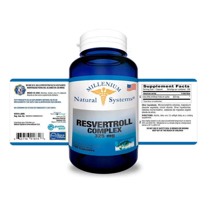 Resveratrol Complex 325 Mg X100 - Imagen 2