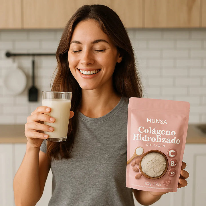 Colágeno Hidrolizado Munsa Con Vitamina C Biotina Calcio Y Prebióticos Suplemento Natural Para Piel Firme Cabello Radiante Y Articulaciones Fuertes - Imagen 2