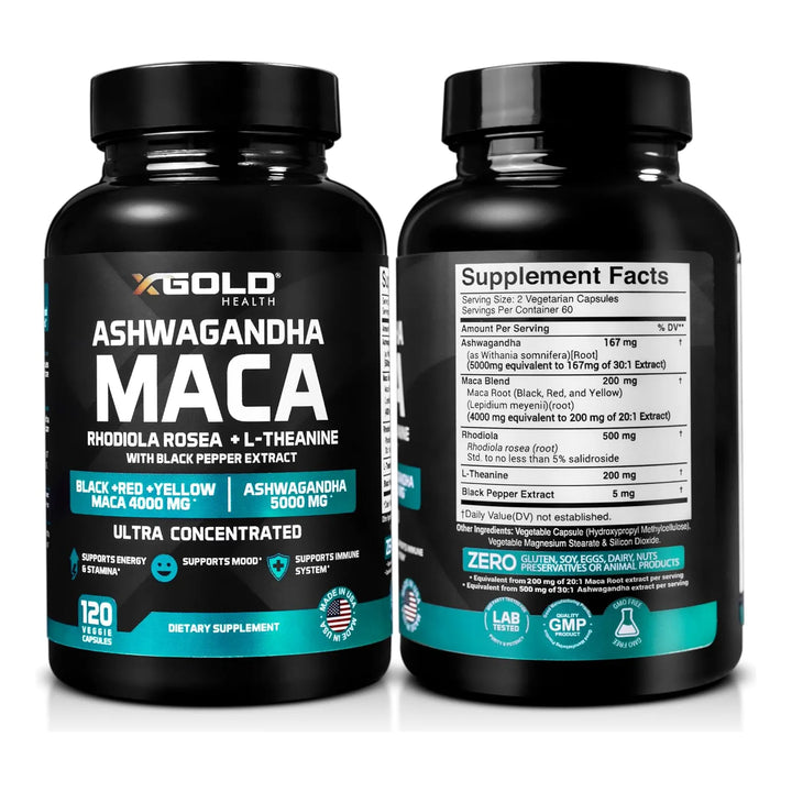 Cápsulas De Ashwagandha 5000 Mg Con Extracto De Raíz De Maca - Imagen 2