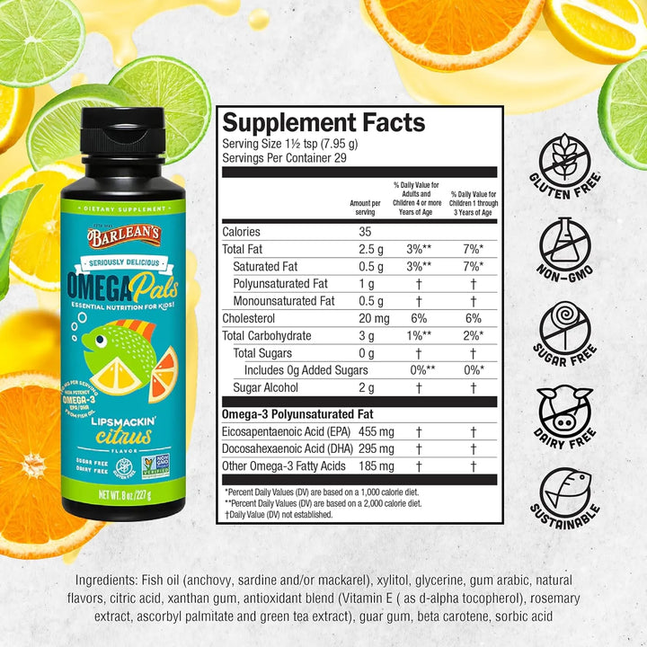 Omega 3 Niños 540 Mg Epa Dha Cerebro Y Ojos Citrus 227 Gr - Imagen 6